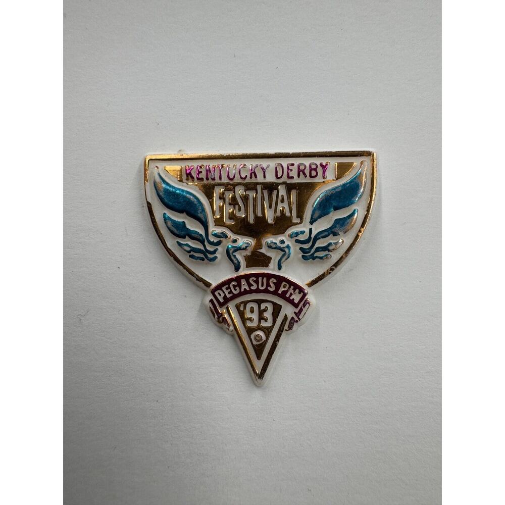 Vintage 1993 Kentucky Derby Festival Plastic Lapel Pin Pegasus Louisville
